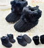 Knit fleece girl child wool snow Crib Shoes